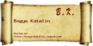 Bogye Katalin névjegykártya